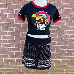NWT” Women sweater Skirt Black White Gray Size M